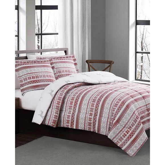 PEM AMERICA Holiday Fair Isle 2-Pc. Reversible Full/Queen Comforter Set bedding - Picture 4 of 9